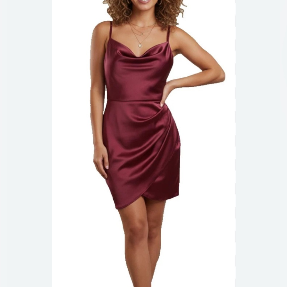 Prom Dress: IN San Francisco Burgundy mini cocktail party dress size 1